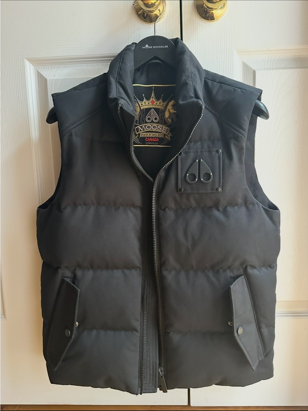Moose Knuckles Men's Black Quilted Down Vest